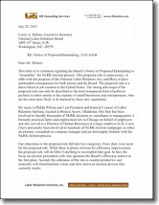 lri nlrb comment 072511 page1 233x300 NLRB Streamlined Elections