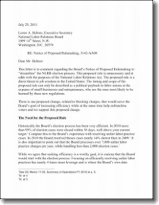 nlrb sample comment 072511 233x300 NLRB Streamlined Elections